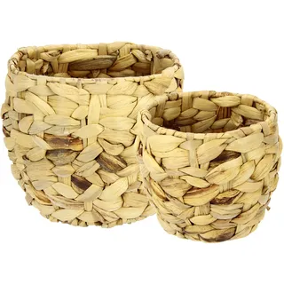 I.GE.A. Übertopf Aus Wasserhyazinthe 19,5 x 17 cm Beige