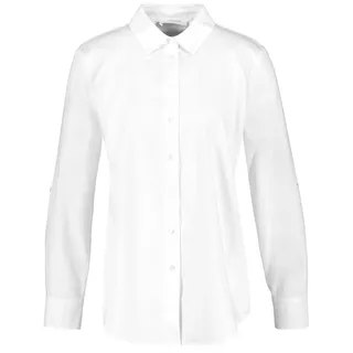 Gerry Weber Damen Bluse mit Krempelarm Krempelarm, Langarm, Manschetten unifarben weiß/weiß 34