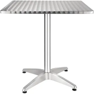 Bolero Bistrotisch 70 x 70 x 72 cm Silber/Weiß