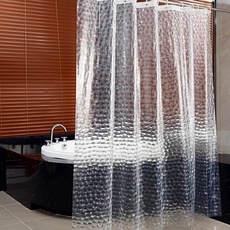 WANGZAIZAI Duschvorhang für das Bad, klarer 3D-Wasserwürfel, wasserdicht, waschbar, schimmelpilzfrei, mit 12 Ösen und Kunststoffhaken, für die Dusche oder Hause (180 x 180 cm)