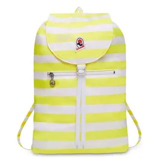 Invicta Tagesrucksack Rucksack für Reisen Outdoor - Daypack für Damen, Herren, mit Hüftgurt - faltbar 8 LT - Ultra leicht, Handgepäck mit Reißverschluss, gestreift zweifarbig gelb/weiß Minisac