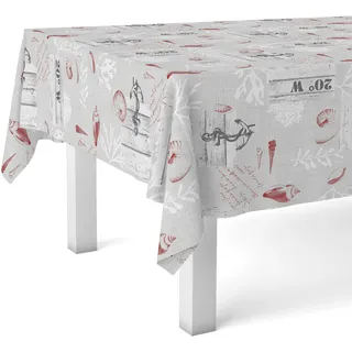 Martina Home Wachstuchtischdecke, Orange, 180 x 140 cm, Rot