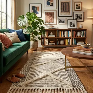 JaeMoose Baumwolle Teppich Getuftet Baumwollteppich Waschbar Retro Flur Teppich mit Quasten Marokkanisch Boho Teppiche für Wohnzimmer Schlafzimmer Eingangstür (Hellbraun, 60 x 180 cm)