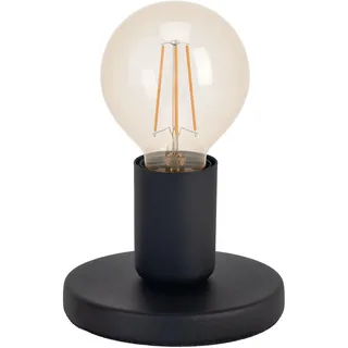 EGLO Tischlampe Pozello, minimalistische Deko Tischleuchte, Nachttischlampe aus Metall in schwarz, Lampe Wohnzimmer mit Schalter, Wohnzimmerlampe für XXL E27 Leuchtmittel
