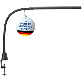 Maul LED Tischleuchte MAULpirro | Dimmbare Klemmleuchte für Schreibtisch | Moderne Schreibtischlampe LED mit 4-Stufen-Dimmer | Schreibtischlampe mit 3000K Farbtemperatur | Schwarz