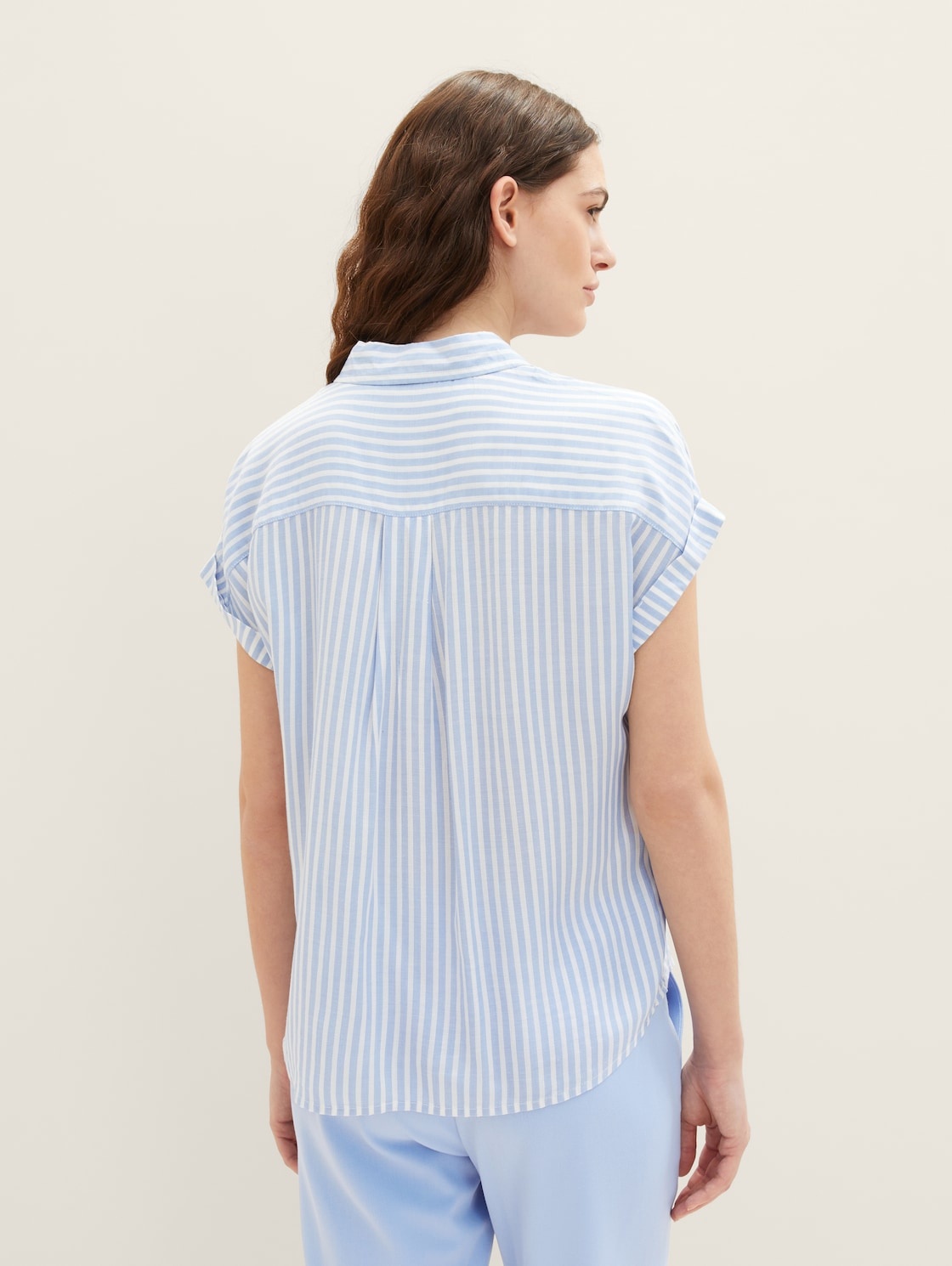 Bild von Damen Kurzarm-Bluse mit Streifen