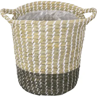 Pflanzkorb Seegras Ø 28 cm x 30 cm Natur-Grau