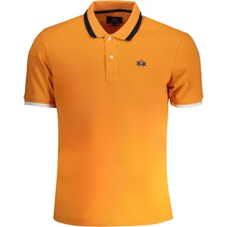 Slim Fit Poloshirt mit Kontrastdetails und Stickerei Logo : Größe - S Größe: S - Orange
