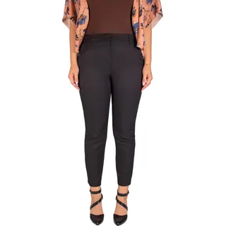 FIRI elegante Damen-Zigarettenhose, gerades Bein mit Schlitz, schwarz 40 /25 L - Schwarz