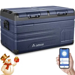 AAOBOSI 72 L Kompressor Kühlbox, Auto Kühlbox Mit WiFi-APP-Steuerung USB-Anschluss, 12/24 V und 100-240 V Kühlbox bis -20 °C für Auto, LKW, Boot, Reisemobil, Camping