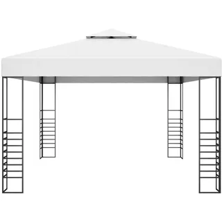vidaXL Gartenpavillon 4 x 3 m inkl. 4 Seitenteile Weiß/Grau
