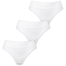 Marilyn Poupée Infinity Baumwolle Panty mit klassischem Schnitt und Spitzengürtel Weiß - S - 5er Pack
