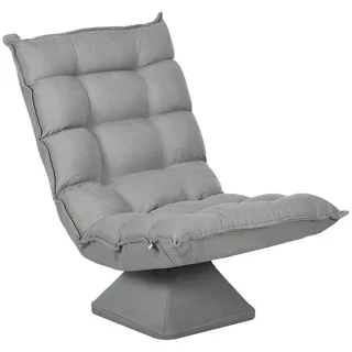 Homcom Relaxsessel mit verstellbarer Rückenlehne gepolstert 70 x 95 x 62 cm Hellgrau