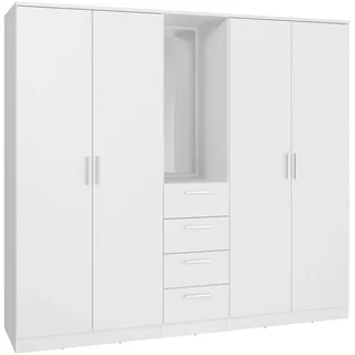 Forte Drehtürenschrank 199 x 181 x 52,7 cm Weiß