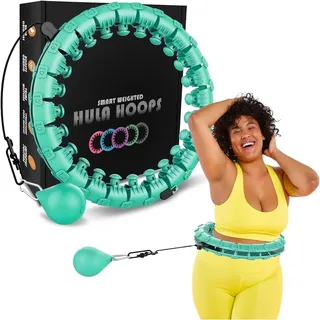 K-MART Smart Hula Ring Hoops, gewichteter Hula Circle 24, abnehmbarer Fitnessring mit 360-Grad-Auto-Spinning-Ball, Gymnastik, Massage, Fitness für Erwachsene zur Gewichtsabnahme