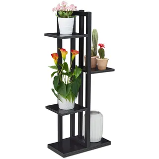 Relaxdays Blumenregal 93 x 42,5 x 22,5 cm Schwarz