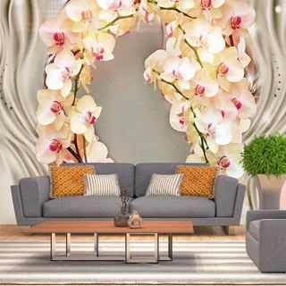 Vlies Fototapete Wandtapete Wandbilder 3D Effekt Orchideen Blumen 1291 - 200(B) x 140(H) cm