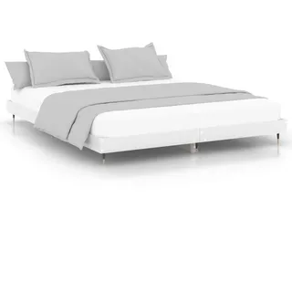 vidaXL Bettgestell Hochglanz-Weiß 160x200 cm Holzwerkstoff