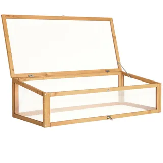 tectake Frühbeet Aufsatz, 115 x 53 x 34 cm, braun , Braun , Holz , Baum/Pflanze/Natur , Rechteckig , 53x34x115 cm , Gartenzubehör, Gartenpflege