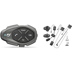 Interphone Tour Single-Pack - Bluetooth 4.1 Motorrad Freisprecheinrichtung Gegensprechanlage Headset - für bis zu 4 Teilnehmer & MICINTERPHOFLAT