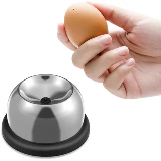 Eierstecher Eipicker aus Edelstahl und Kunststoff - Praktisches Küchenwerkzeug für rohe und gekochte Eier mit ergonomischem Griff, Schwarz