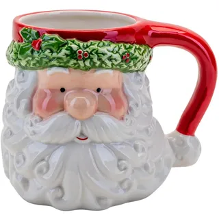 Christmas Keramikbecher Santa Mit Stechpalmenbesatz Design Für Tischdekoration