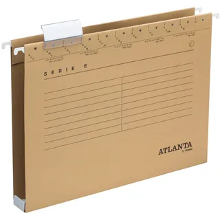 Atlanta Hängesammler A4 für Akten, Jalema 2655214370, Robuste Hängemappe mit extra grosses Fassungsvermögen, Kapazität 30 mm, Hängeregister, 25er Packung, naturbraun
