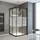 Sunny Eck-Duschkabine mit Schiebetür 90 x 180 cm schwarz Sicherheitsglas, Motivglas