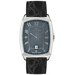Herrenuhr Rechteckig Flach Lederarmband Swiss Made Lorenz 026969AA