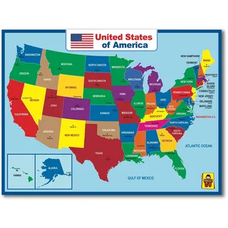 uncle wu Uncle-Wu Wall United State Map Poster für Kinder, Motiv USA-Karte – 45,7 x 61 cm, laminiert
