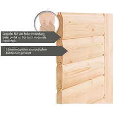 Bild von Sauna Leona Eckeinstieg, 9 kW Saunaofen mit integrierter Steuerung für 4 Personen - beige