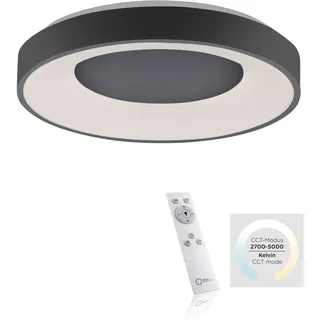 JUST LIGHT LED Deckenleuchte "ANIKA", grau (anthrazit), 1, Ø 48cm, 1 Stk., Leuchten, CCT - über Fernbedienung, Serienschalter, LED Deckenleuchte