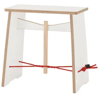 Nils Holger Moormann Hocker Strammer Max weiß, Designer Max Frommeld, 44x43x30 cm