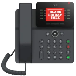 GEQUDIO IP Telefon GZ-2 mit Netzteil - Fritzbox, Telekom kompatibel - Freisprechen & Farbdisplay - Anleitung für FritzBox, Sipgate, Telekom Digitalisierungsbox, easybell (ohne WLAN)