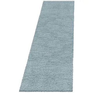 Fluffy 3500 Hochflorteppich 80 x 250 cm blau