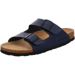 ROHDE Herren Pantolette ergonomisch Lederfußbett Zwei Riemen Schnalle Grado 5920, Größe:41 EU, Farbe:Blau
