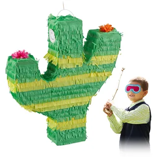 Relaxdays Kaktus Piñata grün/gelb