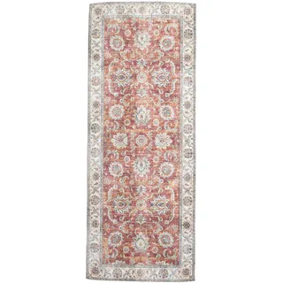 Waschbarer Laufer - Domingo Oriental Terra - 80x180 cm - Wohnzimmer, Balkon, Garten / Terrasse, Flur - FRAAI | Home & Living - Boho, Orientalisch - Rot