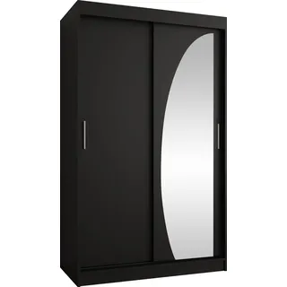 Mirjan24 Schwebetürenschrank Wika 120 x 200 x 62 cm Schwarz