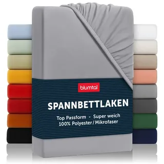 Blumtal Spannbettlaken Mikrofaser 180 x 200 cm Grau