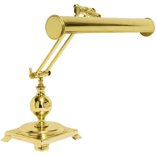 Licht-Erlebnisse Bankerlampe Messing Poliert E14 43 cm Jugendstil Schwenkbar