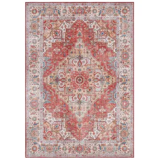 Nouristan Sylla Kurzflorteppich 120 x 160 cm ziegelrot