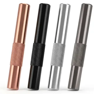 NYVOR 4 Stück Tragbarer Strohhalm aus Metall, 7 cm Wiederverwendbar Ziehröhrchen Set für Reisen im Freien Camping Treffen mit Freunden und Familie