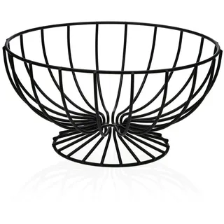 Versa Obstschale, Schwarz, Metall, Keramik, Stahl, 26 x 11 x 26 cm - Marke EAN: 8420327538024