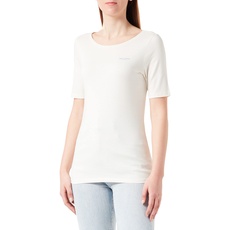 Marc O'Polo Women's 302218351003 T-Shirt, Short-Sleeve, Round Neck, chalky sand , Gr. XL