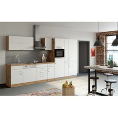 Bild von Küchenzeile Sorrento 360 cm weiß/wotan eiche nachbildung