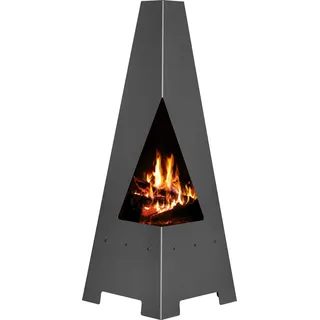 VICTORIA Gartenofen Faiko 4 Terrassenofen 120 cm Kamin Holzofen 25429 Feuersäule Gartenkamin modern hitzebeständig