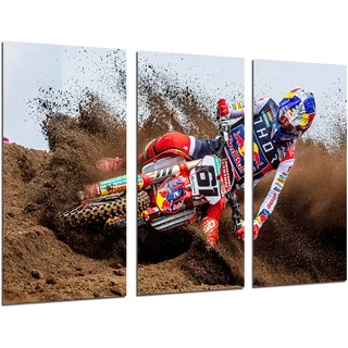 DKORARTE Modernes Fotobild, MotoCross, Wüste, Sand, Red Bull, 61, 97 x 62 cm, Ref. 27386