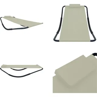 vidaXL Gartenbett Cremeweiß 200 x 90 cm Stahl - Lounge-Bett - Lounge-Betten - Outdoor-Lounge-Bett - Outdoor-Lounge-Betten - Creme