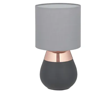 Relaxdays Tischlampe Grau